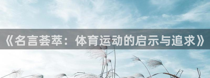 《名言荟萃：体育运动的启示与追求》
