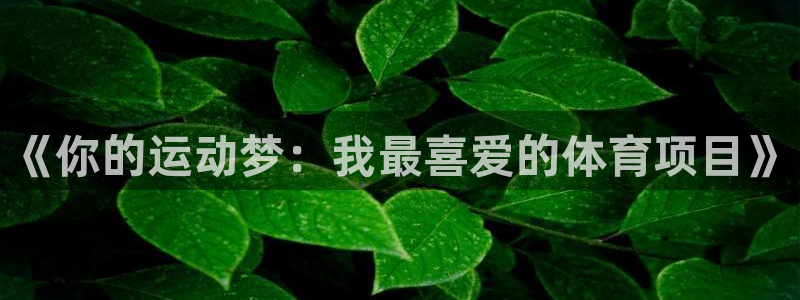《你的运动梦：我最喜爱的体育项目》